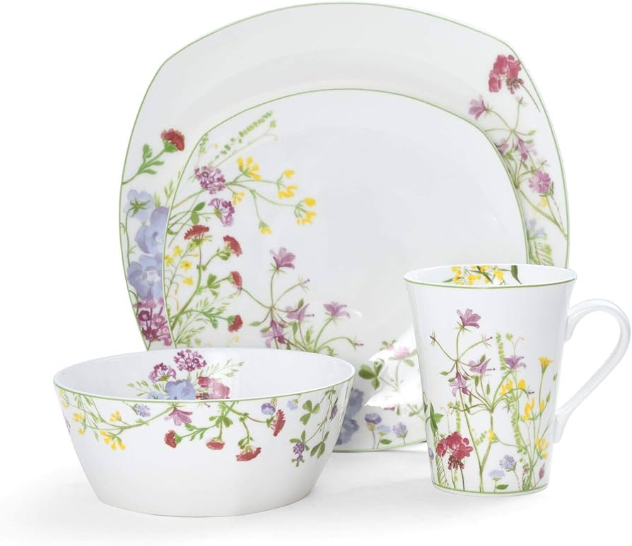 Mikasa Wildflower Garden 16-Piece Dinnerware Set, Service For 4 | Amazon (US)