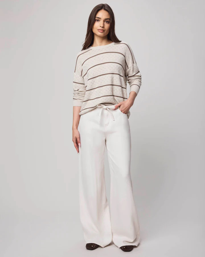 Georgie Cashblend Stripe Pointelle Sweater | Splendid | Splendid
