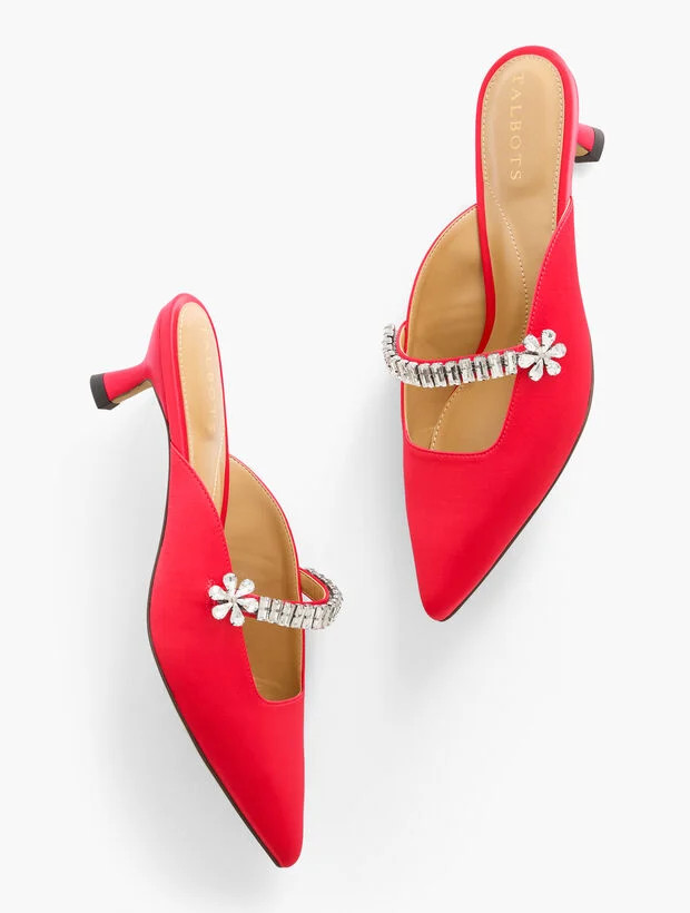 Sylvie Mary Jane Satin Mules | Talbots
