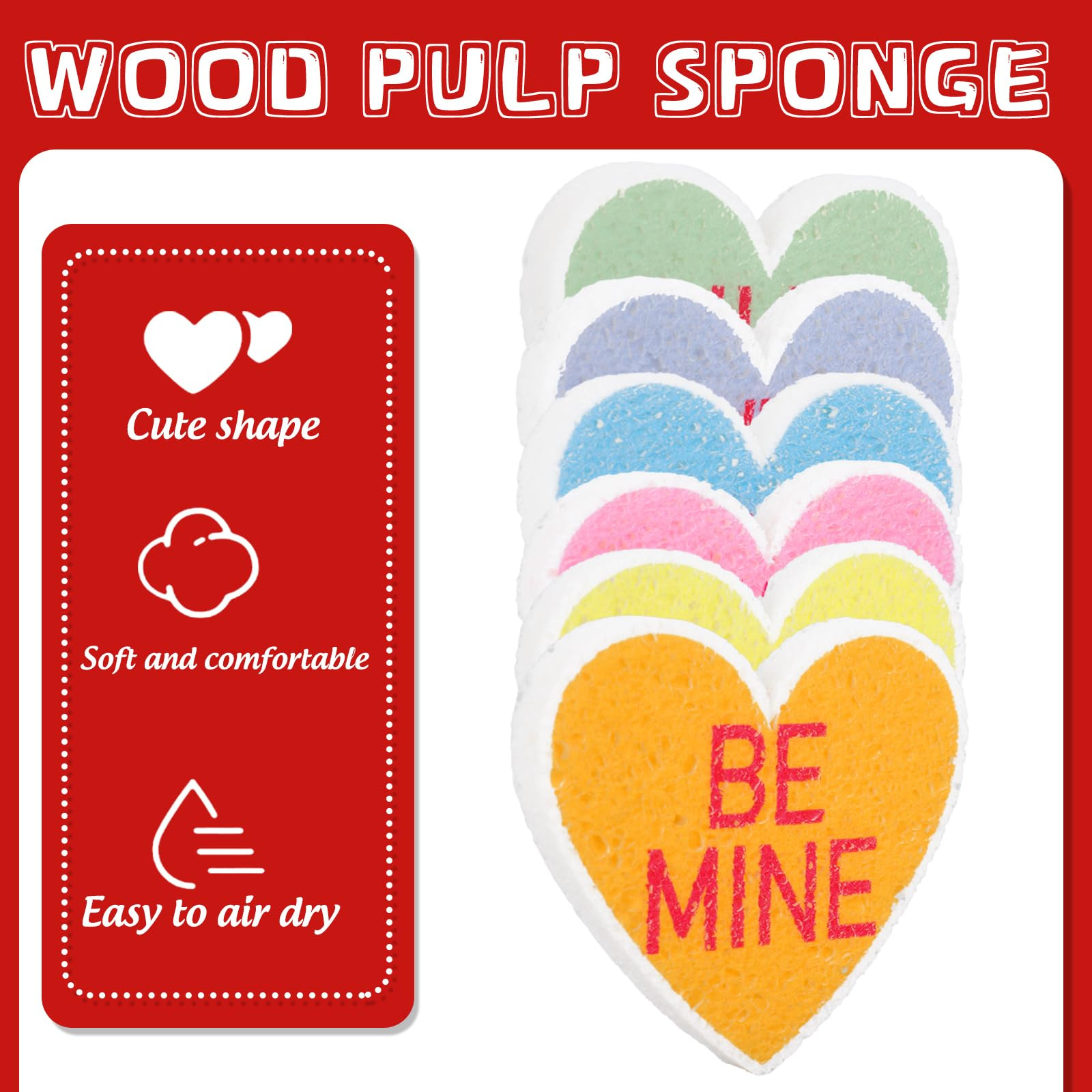 Whaline 12Pcs Valentine's Day Kitchen Sponge Water Absorbing Dish Washing Sponges Colorful Conver... | Amazon (US)