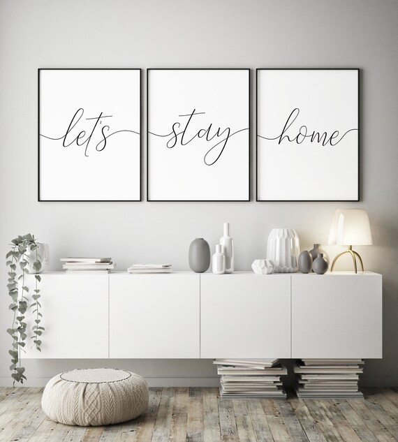 Set of 3 PrintsLet's Stay Home PrintableHandwriting | Etsy | Etsy (CAD)