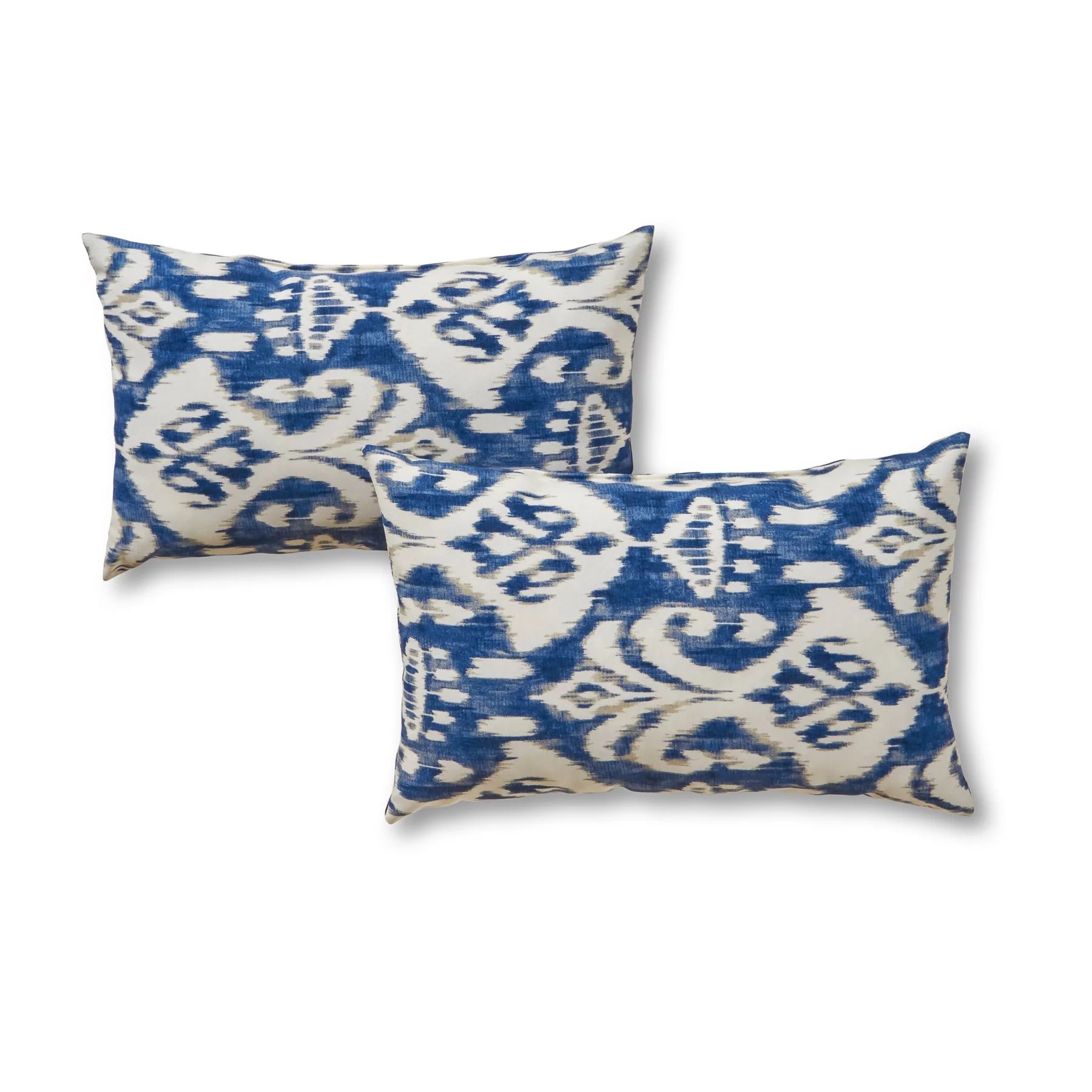 Azule Ikat 19 x 12 in. Outdoor Rectangle Throw Pillow (Set of 2) by Greendale Home Fashions | Walmart (US)