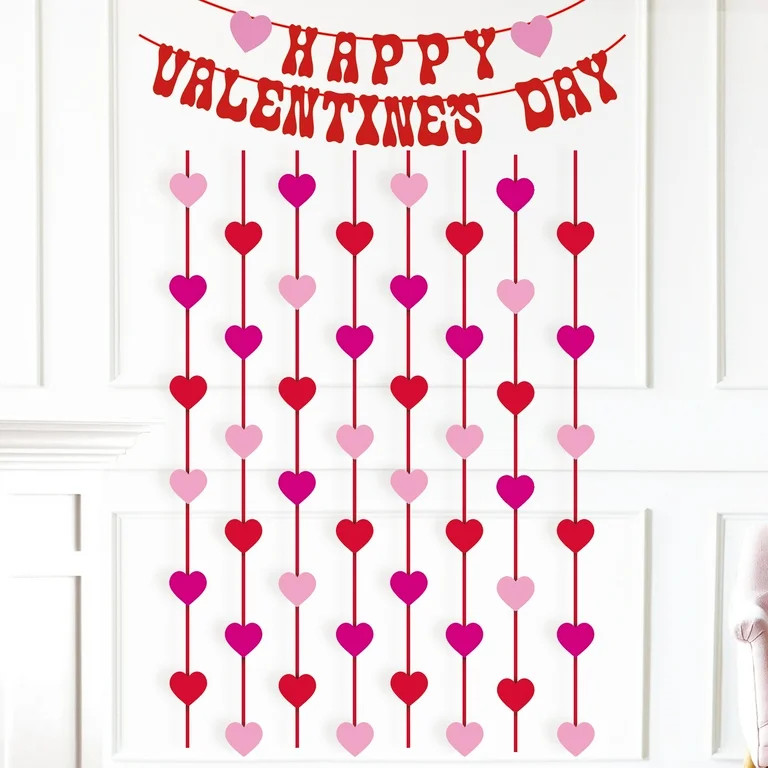 Happy Valentine's Day Decoration Kit, Pink and Red, 10 Pieces, Valentine's Day by Way To Celebrat... | Walmart (US)