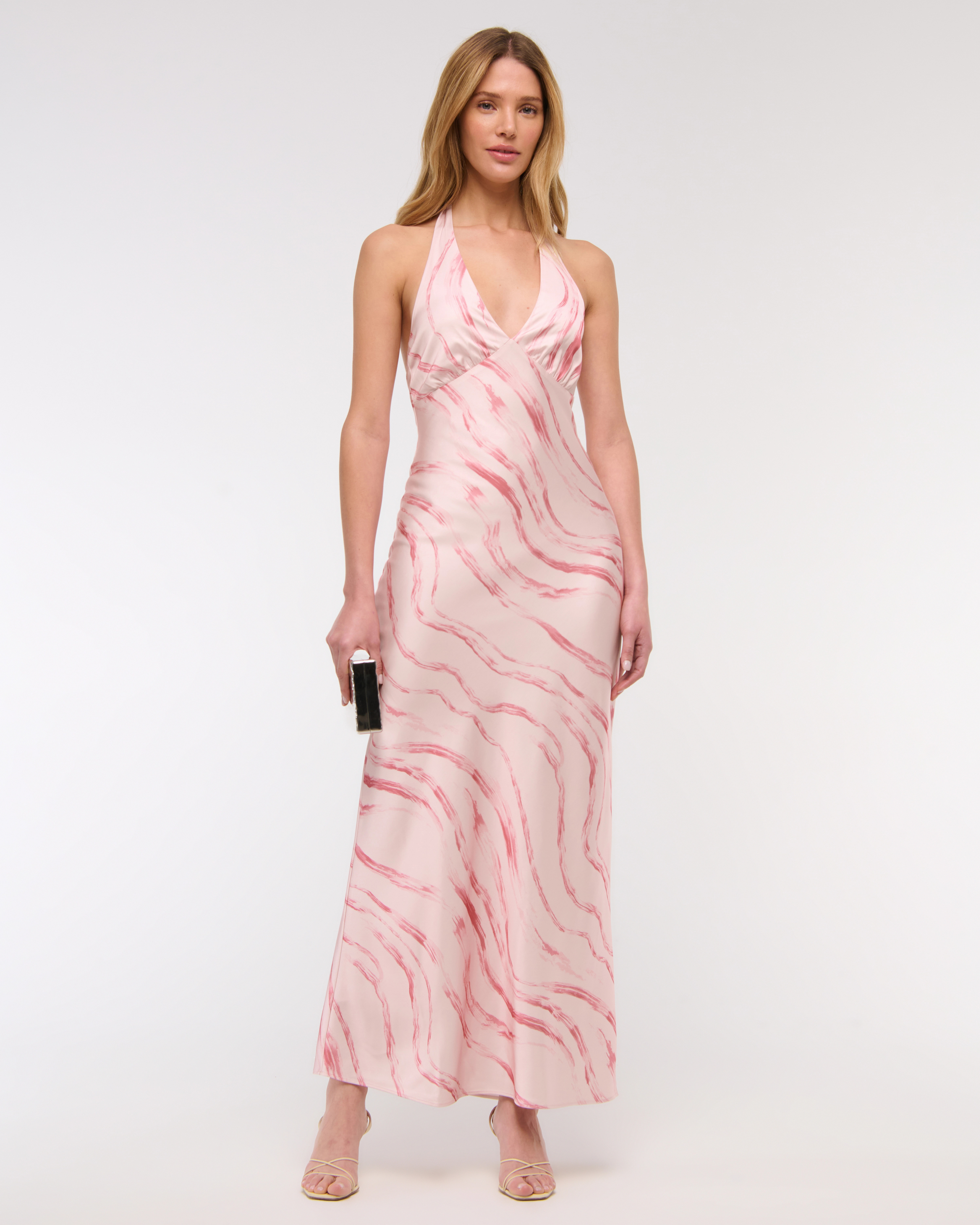 The A&F Julia Slip Halter Maxi Dress | Abercrombie & Fitch (US)