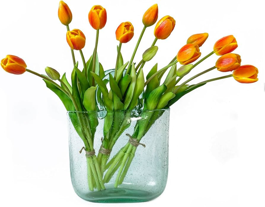 15pcs Artificial Tulips Flowers, Real Touch Latex Bouquet, Fake Tulips for Office Wedding Party H... | Amazon (US)