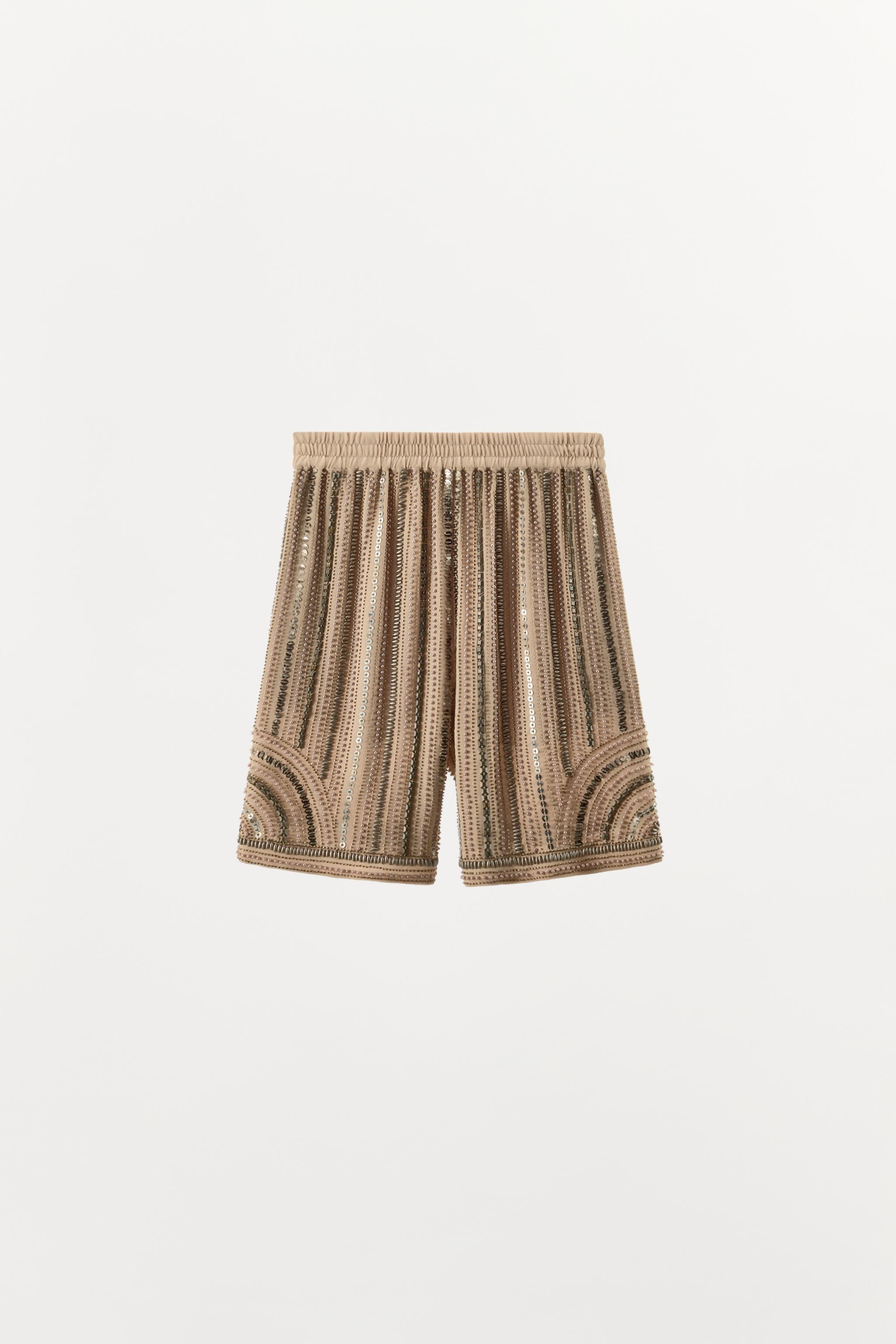 BEADED SEQUIN SHORTS | Zara US