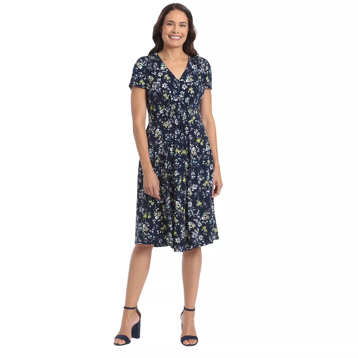 Women's London Times Smock Waist Fit & Flare Dress | Kohl's