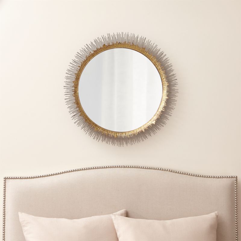 Clarendon Large Round Wall Mirror + Reviews | Crate and Barrel | Crate & Barrel
