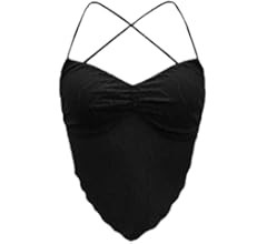 Verdusa Women's Criss Cross Backless Strappy Asymmetrical Hem Crop Cami Top | Amazon (US)