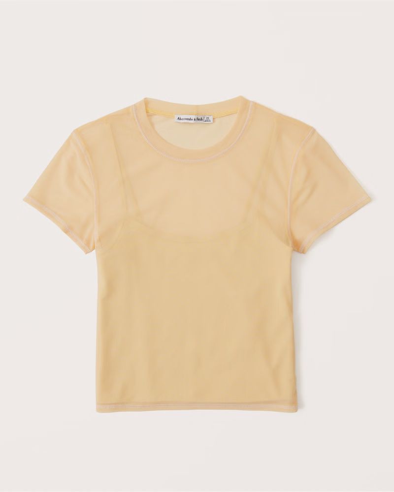 Printed Mesh Tee | Abercrombie & Fitch (US)