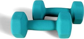 Signature Fitness Set of 2 Neoprene Dumbbell Hand Weights, Anti-Slip, Anti-roll, Hex Shape Colorf... | Amazon (US)