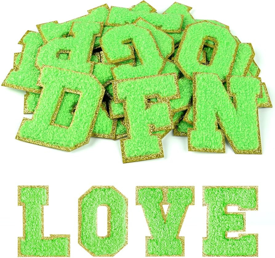 Morcheiong 26Pcs Self Adhesive Chenille Letter Patches A-Z, Chenille Letters for Clothing, Fabric... | Amazon (US)