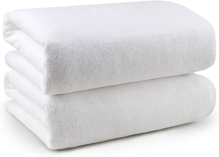 Orighty Bath Towels Pack of 2(27’’ x 54’’) - Soft Feel White Bath Towel, Highly Absorbent... | Amazon (US)