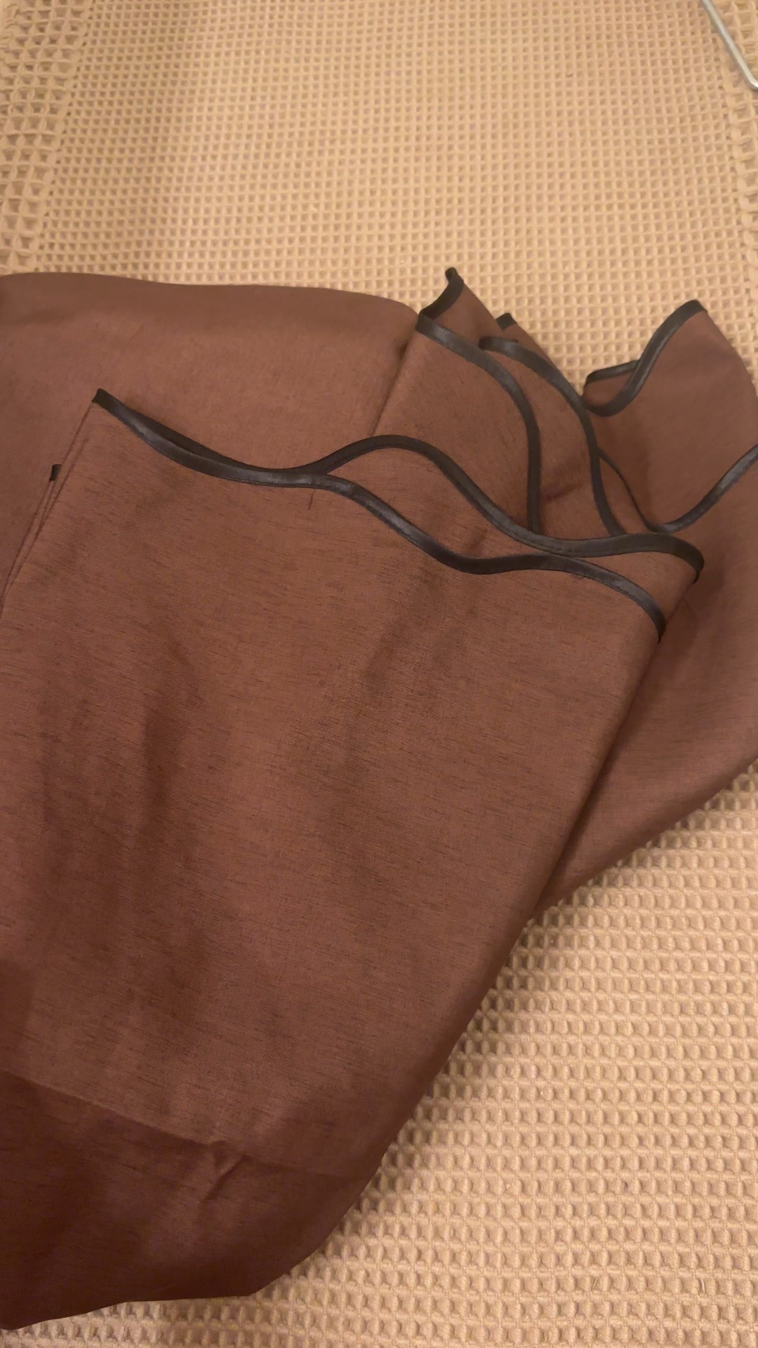 Brown wavy scalloped extra long shower curtain 

#LTKStyleTip #LTKHome