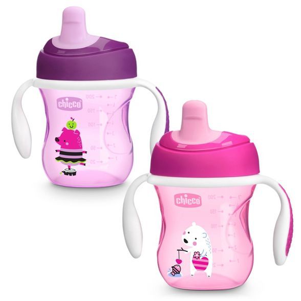 Chicco First Spout Trainer Portable Drinkware Sippy Cup - Pink - 2pk/7oz Each | Target