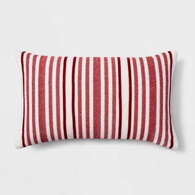 Candy Cane Stripe Oversize Lumbar Throw Pillow Neutral/Cream - Threshold™ | Target