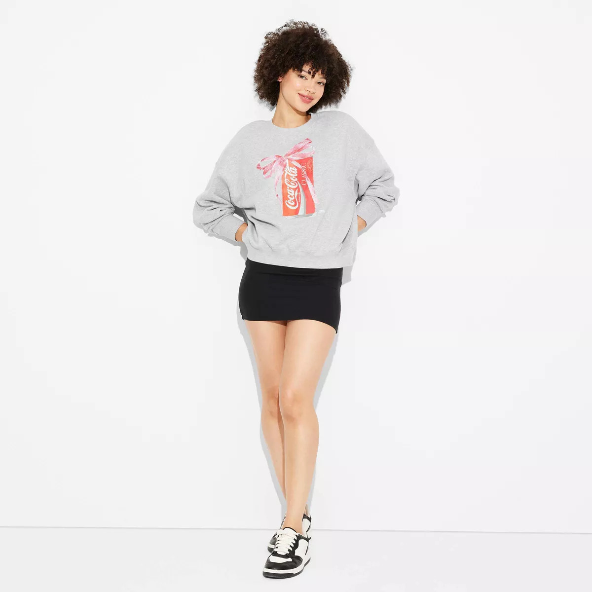 Women's Coca-Cola Bow Graphic Sweatshirt - Gray | Target