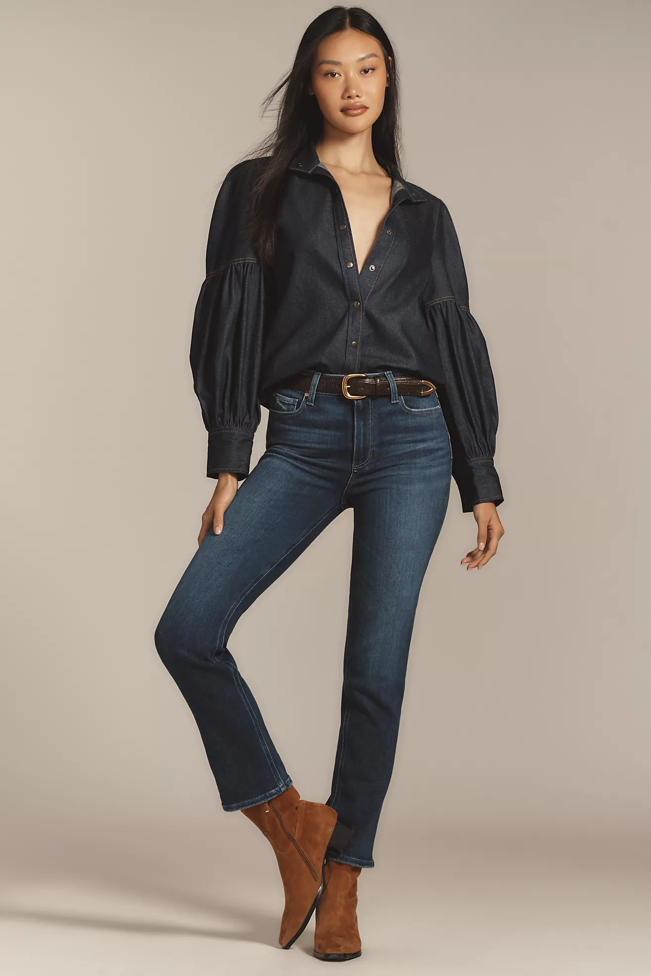 PAIGE Cindy High-Rise Straight-Leg Jeans | Anthropologie (US)