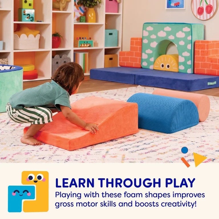 Battat Squishy Stack Rollers 3 Foam Multicolor Play Shapes, Toddler and Preschool Toys | Walmart (US)