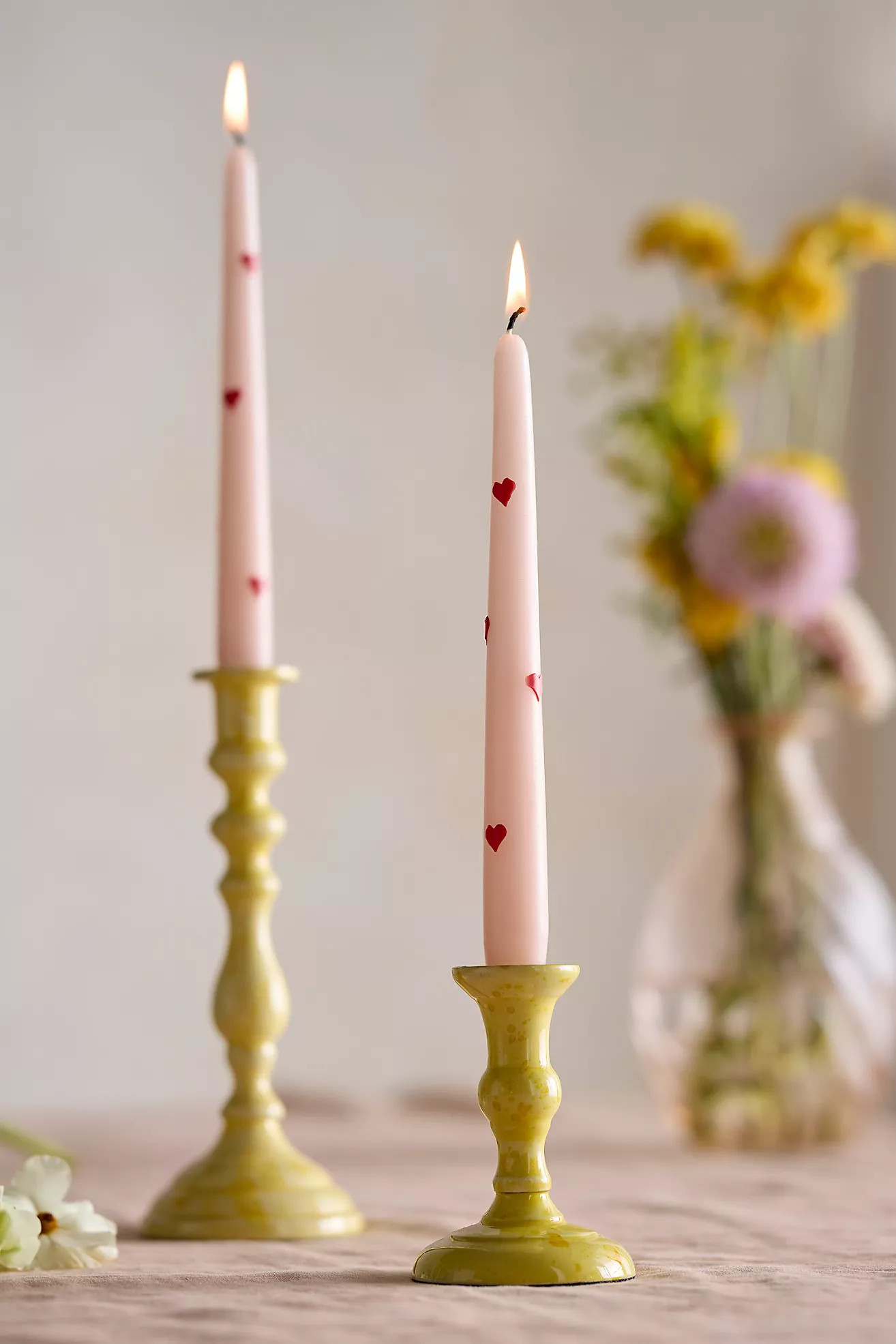 Heart Taper Candles, Set of 2 | Terrain