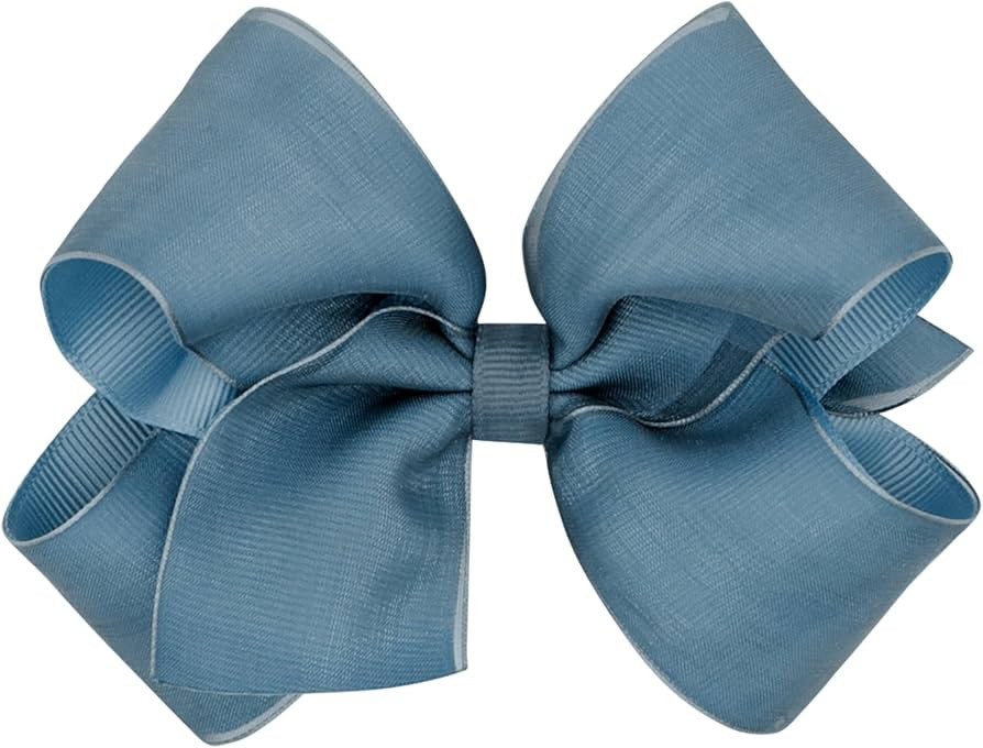 Wee Ones Girls' Grosgrain With Organza Overlay Girls Hair Bow on a WeeStay Hair Clip, Medium, Dem... | Amazon (US)