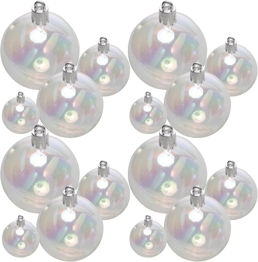 Iridescent Ornaments Balls DIY Plastic Clear Ornaments Fillable Iridescent Christmas Balls Clear ... | Amazon (US)