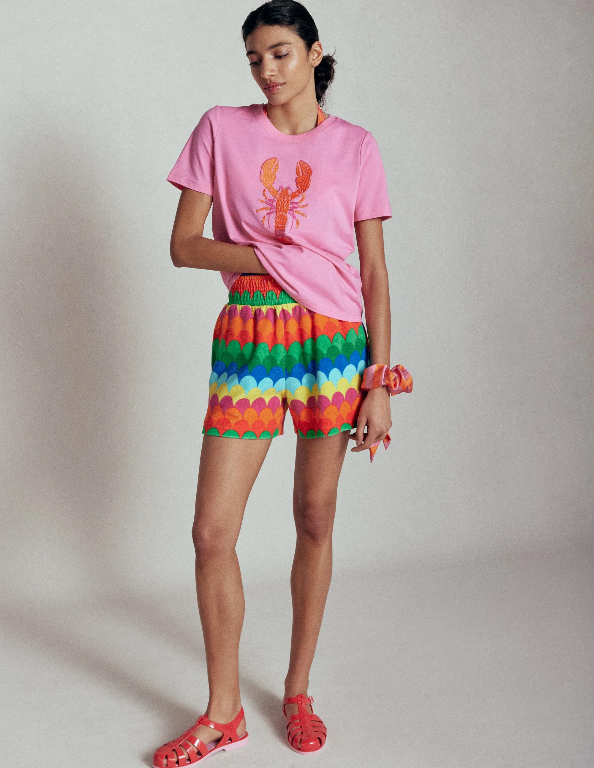 Relaxed Novelty T-Shirt-Pink Rose, Lobster | Boden (US)