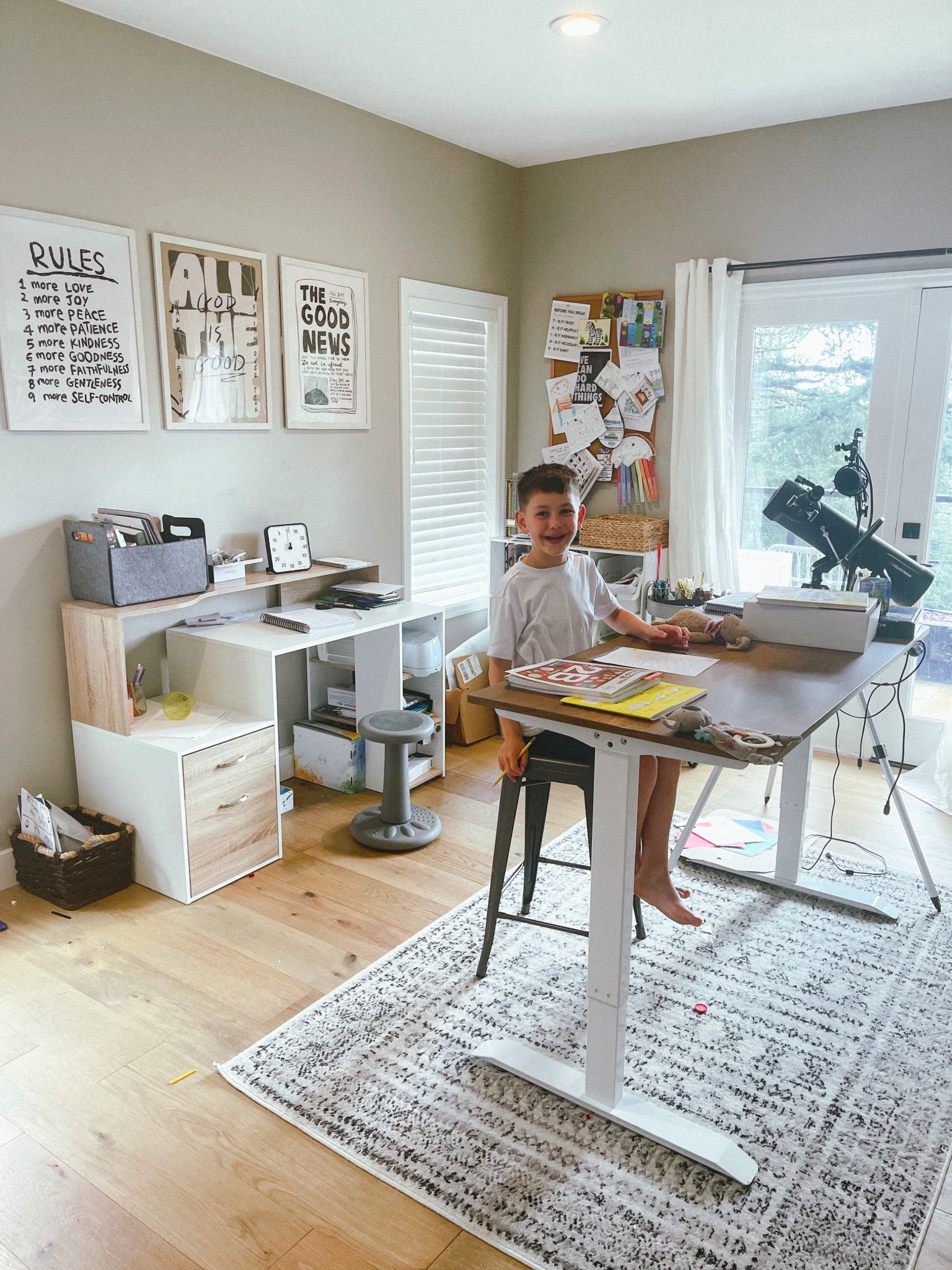 Homeschool room in session. 💡📚  decor linked 

#homeschool #school #kidsroom #kids #christianhomeschool #christianwallart #blackandwhite #modernhomeschool 

#LTKFamily #LTKKids #LTKHome