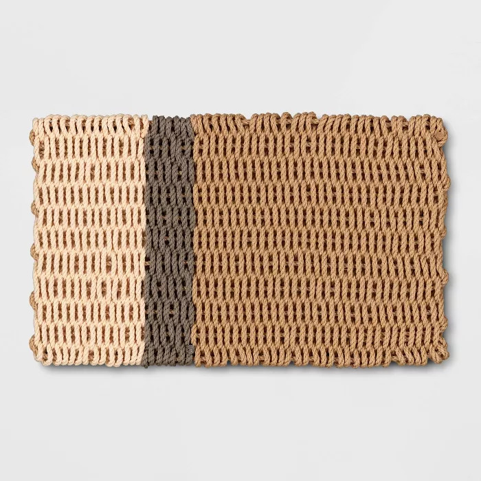 1'6" x 2'6" Poly Rope Stripe Outdoor Door Mat Neutral - Threshold™ designed with Studio McGee | Target