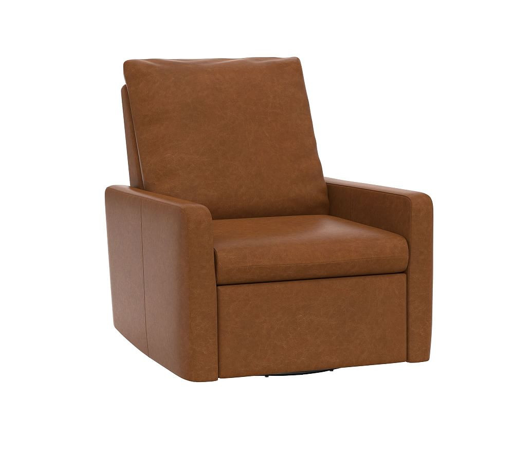 Paxton Leather Swivel Glider Recliner | Pottery Barn Kids