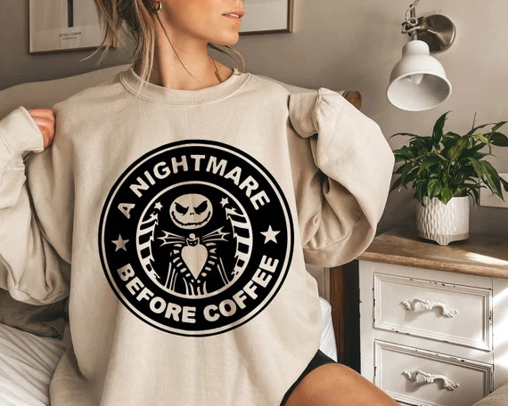 A Nightmare Before Coffee Sweatshirt Merry Christmas Hoodie | Etsy | Etsy (US)