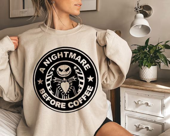 A Nightmare Before Coffee Sweatshirt Merry Christmas Hoodie | Etsy | Etsy (US)
