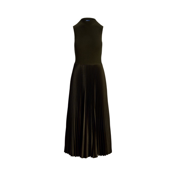 Pleated Sleeveless Mockneck Dress | Ralph Lauren (BE & NL)