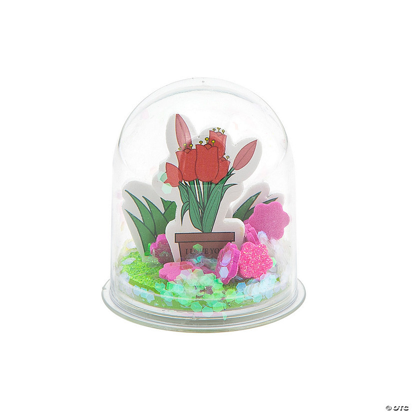 Mother’s Day Flower Glitter Snow Globe Craft Kit - Makes 12 | Oriental Trading Company