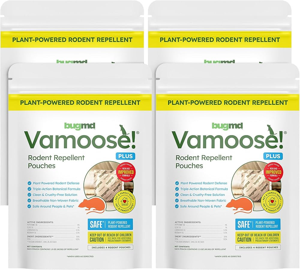 BugMD Vamoose! Plus Peppermint Oil Mouse Repellent Pouches | Natural Mice Repellent Indoor & Rat ... | Amazon (US)