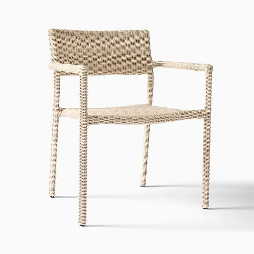 Westport Slim Profile Outdoor Stacking Dining Arm Chair (Set of 2) | West Elm (US)