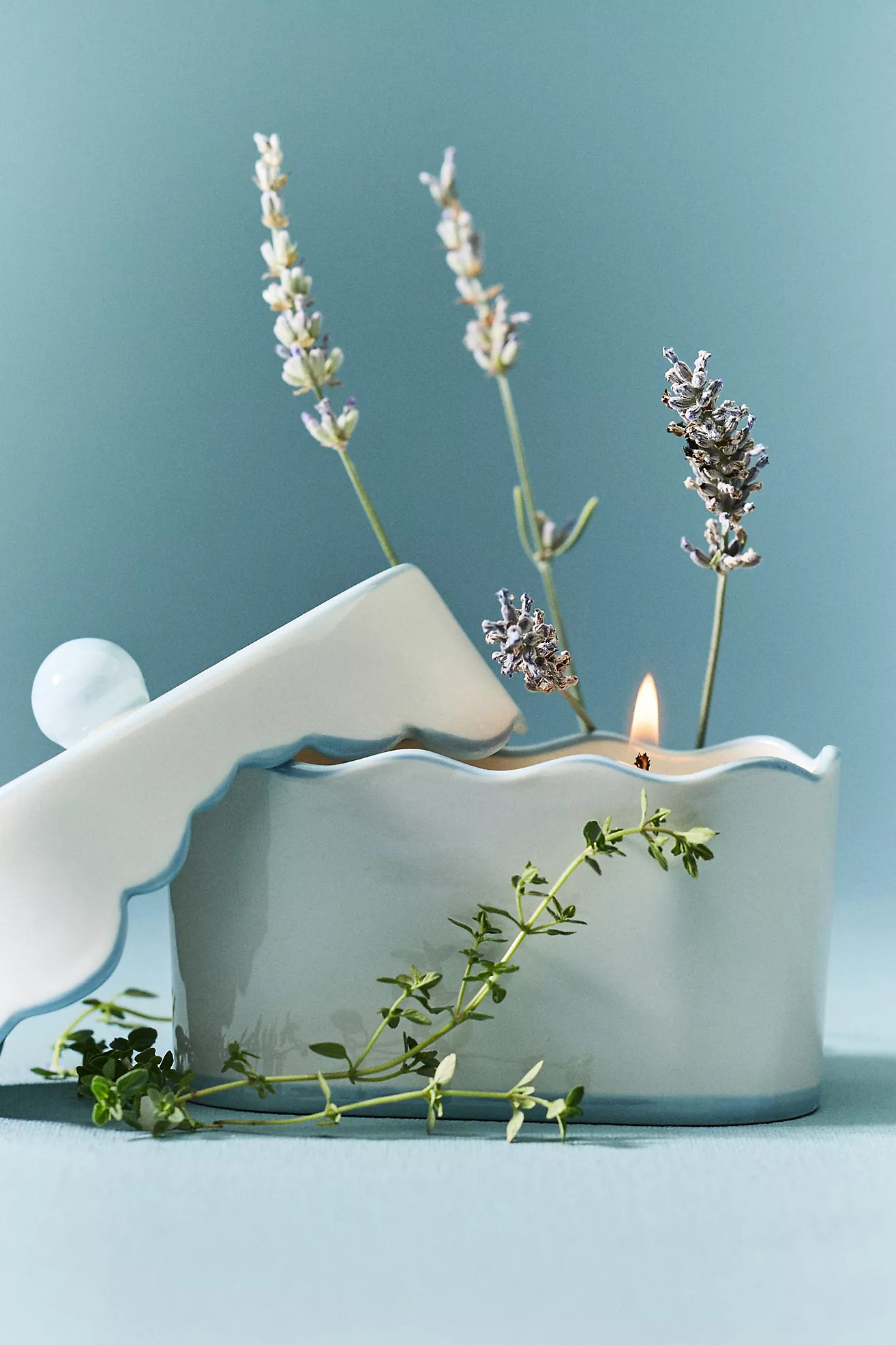 Paddywax Cherie Lavender Thyme Ceramic Candle with Lid | Anthropologie (UK)