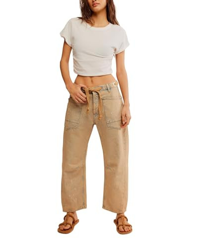 Free People Women's Moxie Low Slung Pull-On Barrel, Cowboy | Amazon (US)