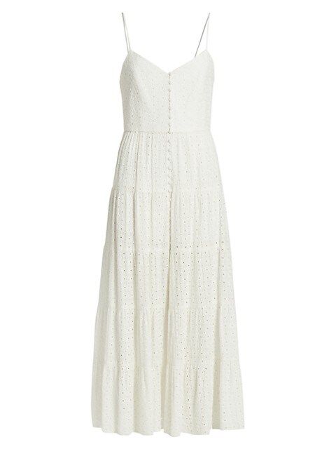 Button-Front Tiered Dress | Saks Fifth Avenue