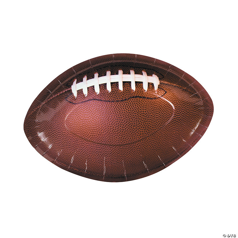 11" x 7 1/4" Football-Shaped Paper Dinner Plates - 8 Ct. | Oriental Trading Company