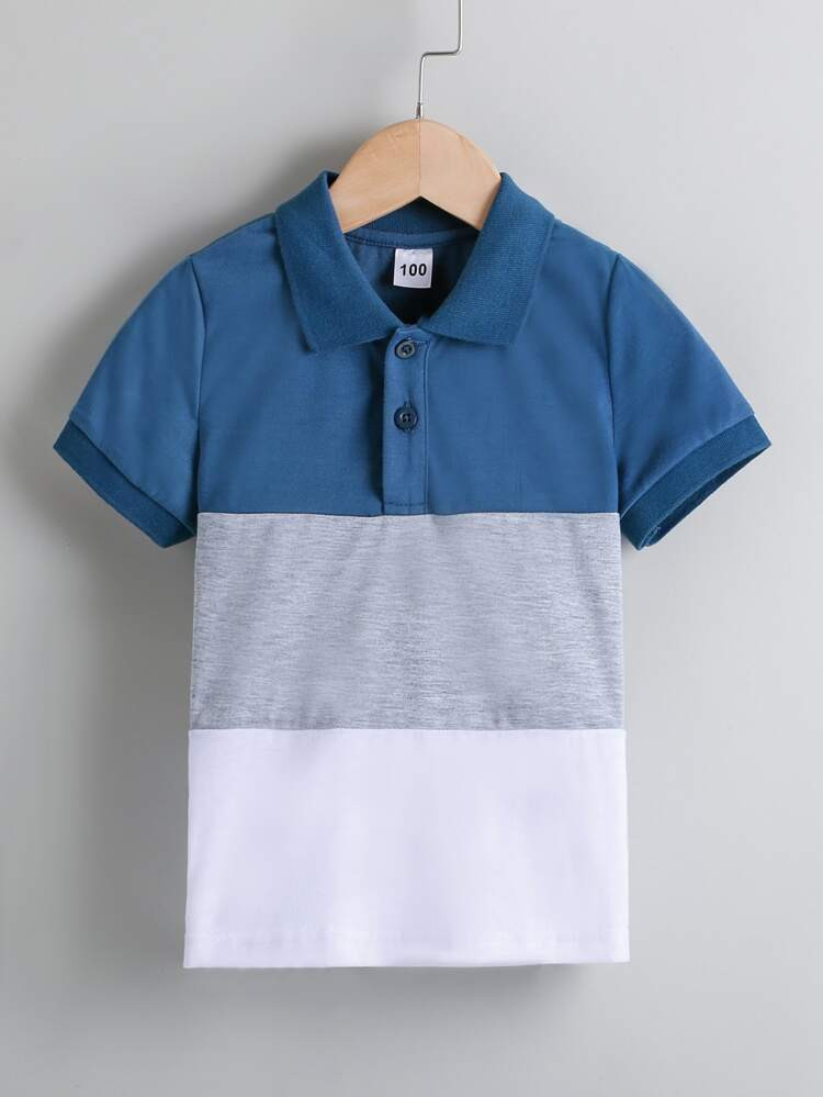 Toddler Boys Cut And Sew Polo Shirt | SHEIN