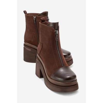 Ardenne - Brown Platform Zip Boot (Women) brown 9 Forever & Always Shoes US | Target