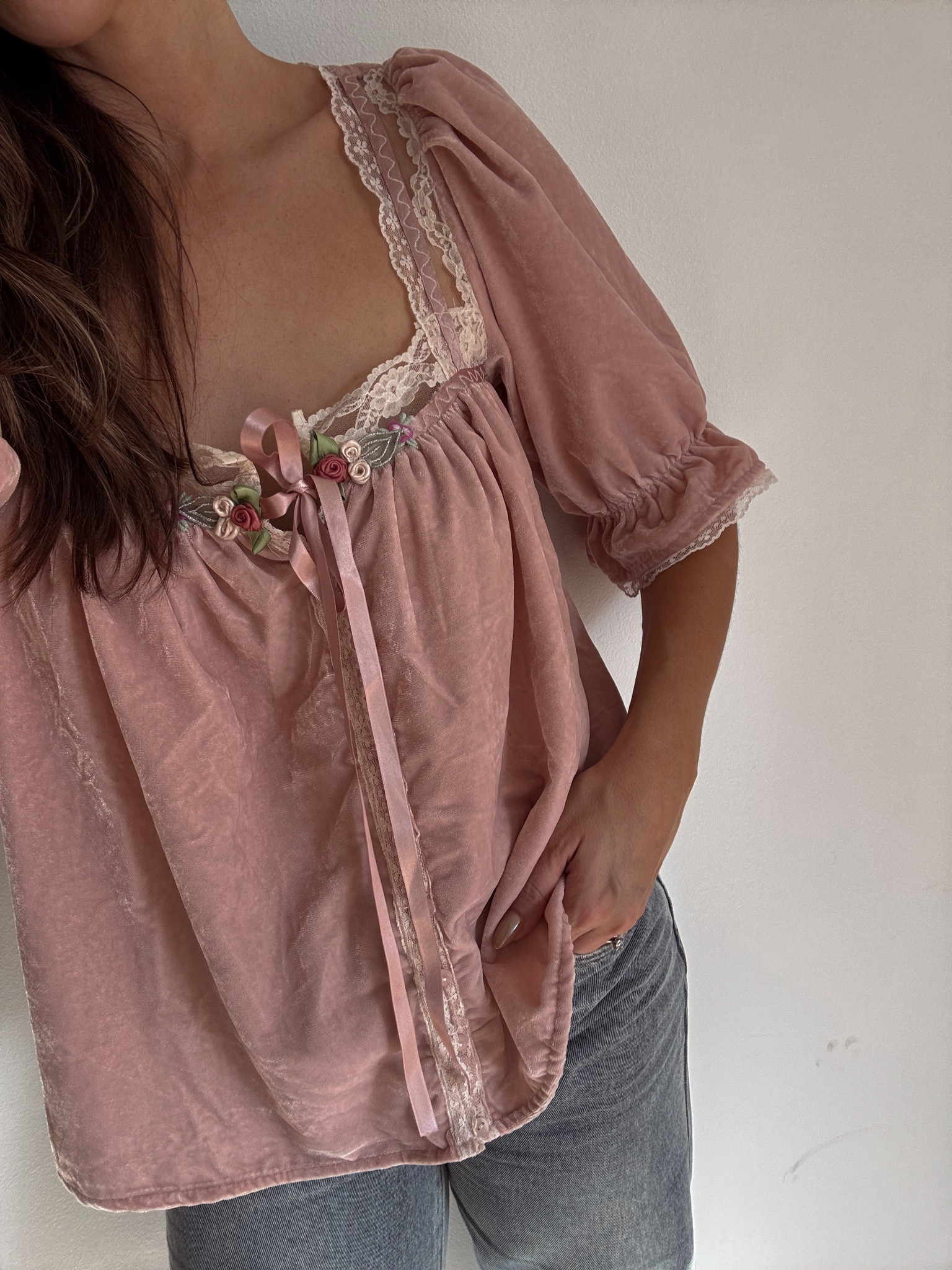 obsessed with this top! runs large, I'm wearing a small!