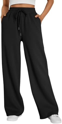 Trendy Queen Womens Wide Leg Fleece Lined Sweatpants Winter Baggy Lounge Travel Pants Fashion Out... | Amazon (US)