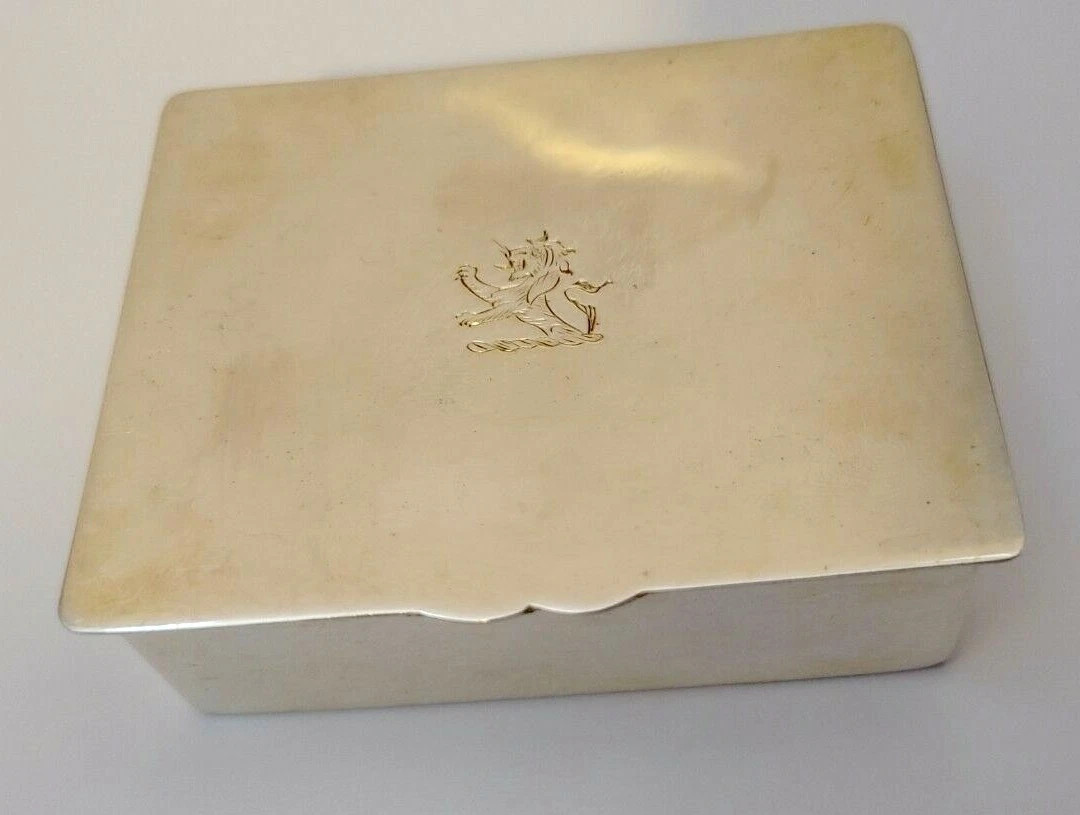 VINTAGE HAND MADE SILVER PLATED JEWELRY TRINKET KEEPSAKE BOX MARKED LION RAMPANT | eBay US