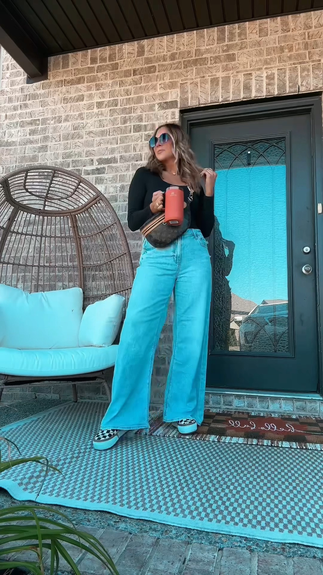 My favorite baggy jeans from American Eagle now come in a non distressed version which is perfect for the Fall season! Paired with my favorite Walmart black bodysuit & checkered Vans! The perfect Fall day look! #walmart #walmartfashion #americaneagle 

#LTKSeasonal #LTKShoeCrush #LTKFindsUnder100