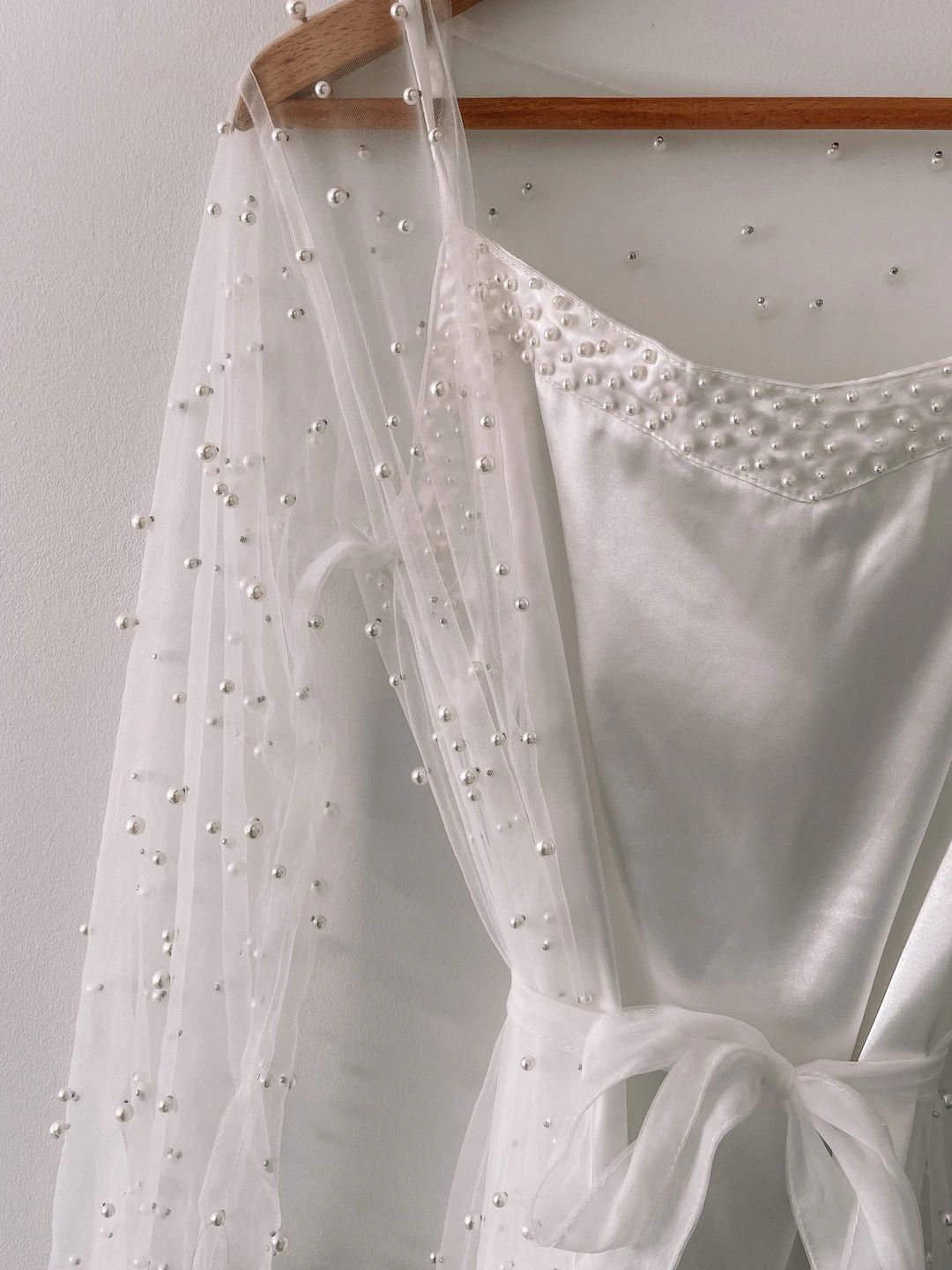 LUXE PEARL SLIP Bridal Bride Slip Pajamas Lingerie Robe Sold Separately - Etsy | Etsy (US)