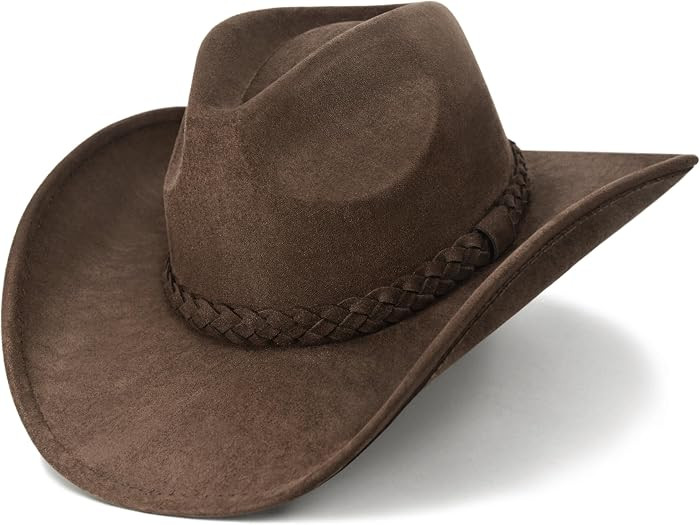 Cowboy Hats for Women and Men - Felt Teardrop Western Cowgirl Cowboy Hat for Teens and Adults | Amazon (US)