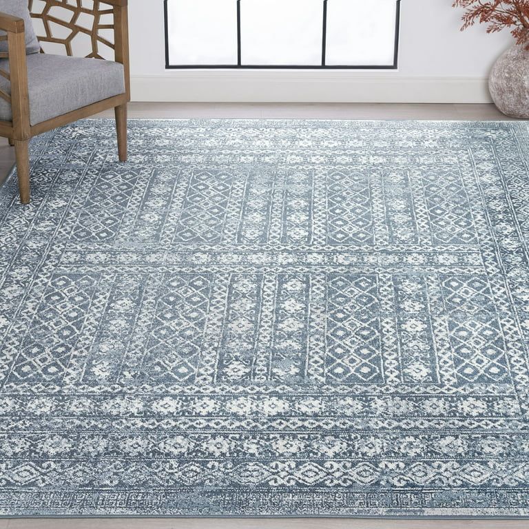 Traditional 8x10 Area Rug (7'10'' x 10'2'') Persian Blue Living Room Easy to Clean | Walmart (US)