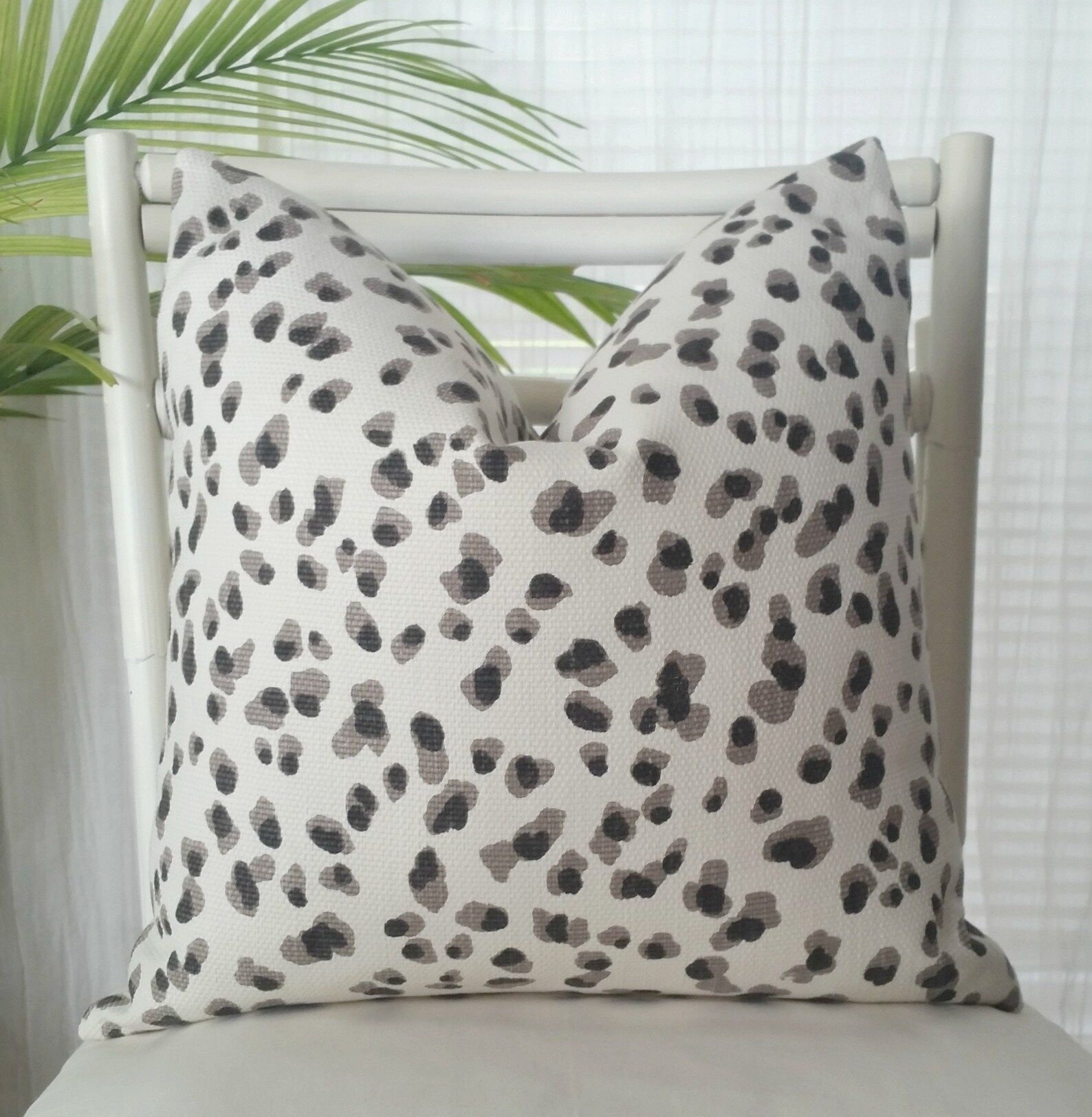 Modern Leopard Animal Print Pillow Cover - Black White Gray Pillow | Etsy (US)